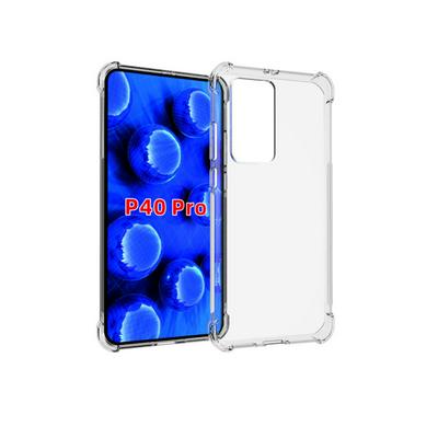 Four Corners Anti-Drop Transparent Soft TPU Back Cover Case for Huawei P40 Pro