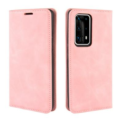 Solid Color Magnetic Attraction Side Flip Shockproof Anti-Scratch PU Leather + Soft TPU with Card Slots and Stand Wallet Protective Case for Huawei P40 Pro+