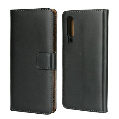 Solid Color Side Flip Shockproof Anti-Scratch Genuine Leather + Black TPU Card Slots with Stand and Magnetic Buckle Wallet Protective Case for Huawei P30