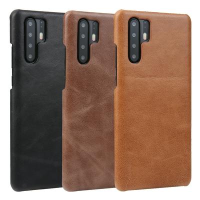 Frosted Shockproof Anti-Scratch Leather Coated Hard PC Back Cover Case for Huawei P30 pro