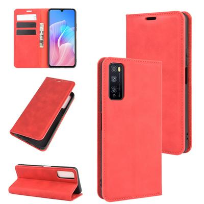 Solid Color Retro Magnetic Attraction Side Flip Shockproof PU Leather + Soft TPU with Card Slot and Stand Wallet Case for Huawei Honor 30 Youth / Enjoy 20 Pro / Enjoy Z 5G