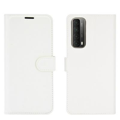 Lychee Pattern Side Flip Scratch Resistant PU Leather Wallet Phone Case with Stand and Card Slots for HUAWEI P Smart 2021