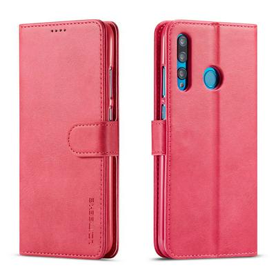 Magnetic Button Calf Pattern Shock-Absorption Side Flip PU Leather + Soft TPU Wallet Phone Case with Card Slot and Stand for HUAWEI Honor 10 Lite