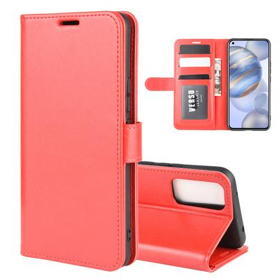 R64 Pattern Single Fold Edge Side Flip Shockproof PU Leather + Soft TPU Picture Frame Magnetic Buckle with Stand and Card Slots Wallet Case for Huawei Honor 30