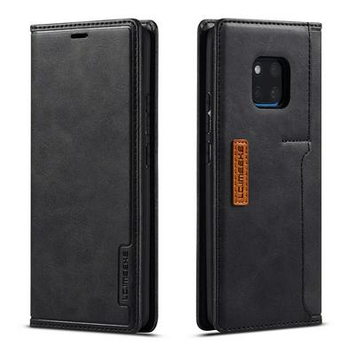 Simple Solid Color Magnetic Buckle Closure Shockproof Scratch Resistant PU Leather Wallet Phone Case with Card Slot for HUAWEI Mate 20 Pro