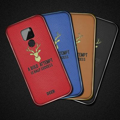 Elk Head Pattern Plating Shockproof Leather Coated Soft TPU Back Cover Protective Case for Huawei Mate 20 Pro