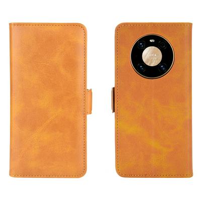 Double Buckle Side Suction Calf Pattern Scratch Resistant PU Leather Filp Phone Case with Stand and Card Slots for HUAWEI Mate 40 Pro / Mate 40 Pro+