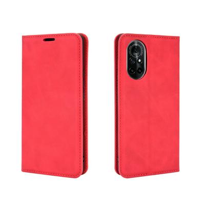 For Huawei nova 8 5G Skin Feel Magnetic Attraction Shockproof PU Leather Flip Wallet Case with Card Slot and Stand