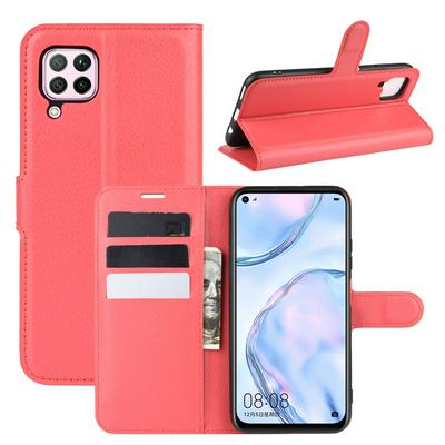 Litchi Pattern Side Flip Shockproof PU Leather + Soft TPU Card Slots with Stand and Magnetic Buckle Wallet Case for Huawei Nova 6 SE