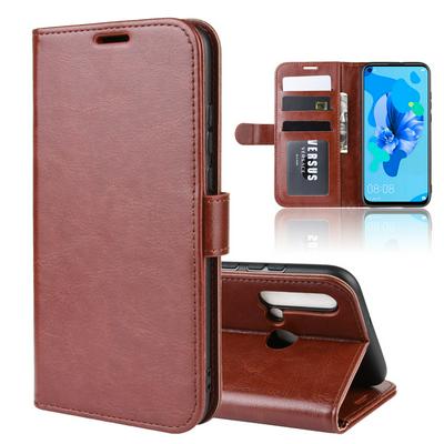R64 Pattern Single Fold Edge Side Flip Shockproof PU Leather + Soft TPU Card Slots with Picture Frame and Stand Wallet Protective Case for Huawei nova 5i
