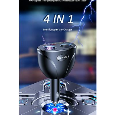 USAMS C16 96W High Power 4 in 1 Multi-Function Dual USB Smart Digital Display Cigarette Lighter Car Charger 