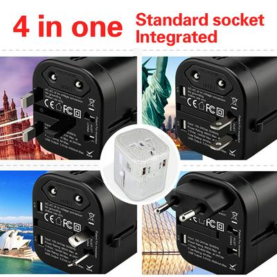 3 USB + Type-C 4.5A Fast Charging Global Transfer Sockets Multi-Function Universal Charger with UK US EU AU Plug