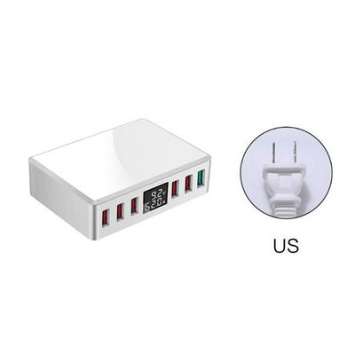6 poorten QC3.0 Smart USB Lader Snel Opladen Station Stand Dock Hub met LCD Display voor Smart Mobiele Telefoons AU EU VS UK Plug