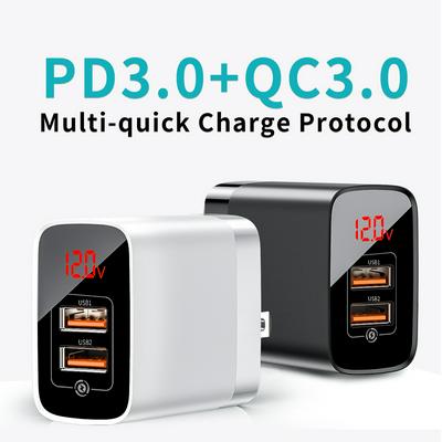 2-port Wall Charger, Baseus 18W USB A Travel Charger PPS Protocol Supported CN Plug