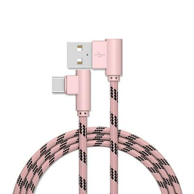FT-UCA86 Type-C USB-C 1M 90° L-Head Nylon Braided USB Cable Charging & Data Syncing Data Line Wire 