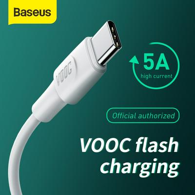 BASEUS Xiaobai Series VOOC Certified Flash Charging Data Cable for Type-C Interface Supports AFC/QC/FCP 5A 1m