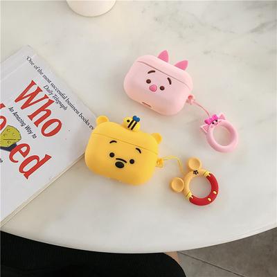 Cartoon Pig Airpods Pro 3 Case Keychain AirPod Earbud Charging Bluetooth Earphone Protective Hard Cover Case 