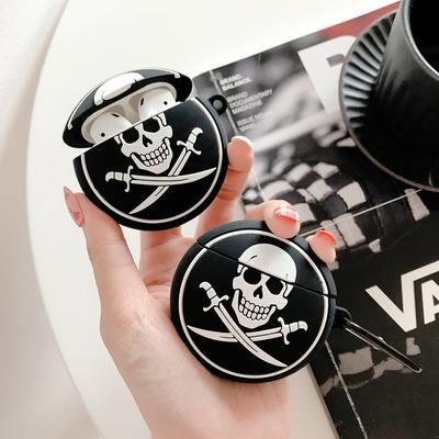 Pirate Skull Airpods Case Keychain AirPod Earbud Charging Bluetooth Earphone Protective Hard Cover Case 