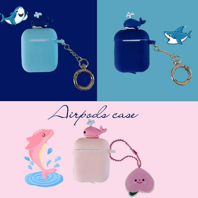 Soft Cover for AirPods Charging Case, Cute Whale Style Case with Decorative Pendant