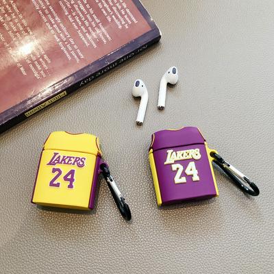 The New Personality Contrast Silicone Shock Resistant Bluetooth Earphone Protective Case Cover For Apple AirPods with Keychain