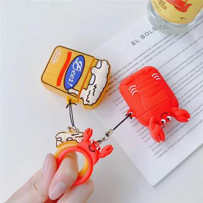 Beer and Crayfish Airpods Case Keychain AirPod Earbud Charging Bluetooth Earphone Protective Hard Cover Case 