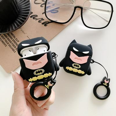 Batman Airpods Case Keychain AirPod Earbud Charging Bluetooth Earphone Protective Hard Cover Case   