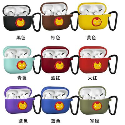 Iron Man Paste Airpods Case Keychain AirPod Earbud Charging Bluetooth Earphone Protective Cover Case 