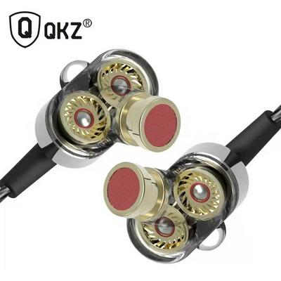 QKZ KD2 Dual Moving Coil Stereo In-Ear Earphones Sports HiFi Headphones Earbuds for Mobile Phone Tablet