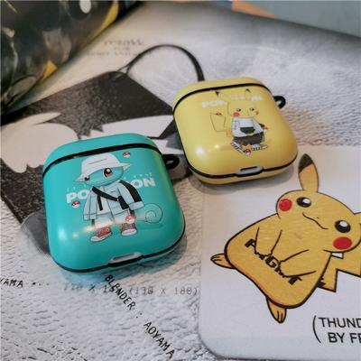 Pikachu Pattern Airpods Case Keychain AirPod Earbud Charging Bluetooth Earphone Protective Hard Cover Case 