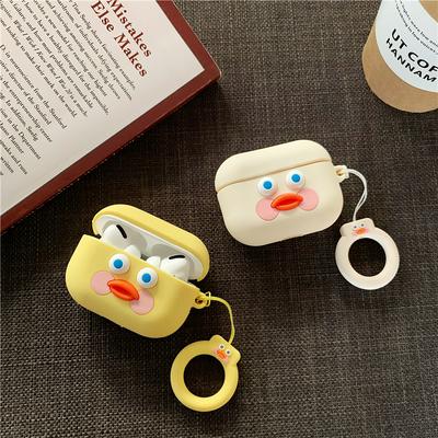 Cute Chick Airpods Pro 3 Case Keychain AirPod Earbud Charging Bluetooth Earphone Protective Hard Cover Case 