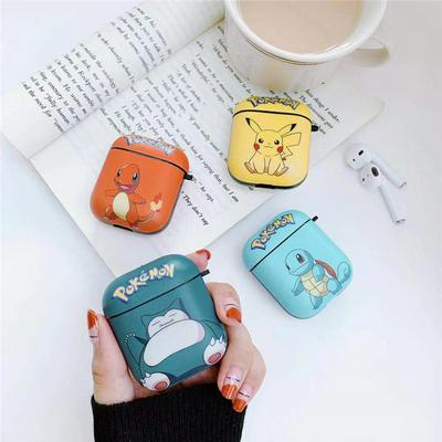Pokemon Pattern Airpods Case Keychain AirPod Earbud Charging Bluetooth Earphone Protective Hard Cover Case 