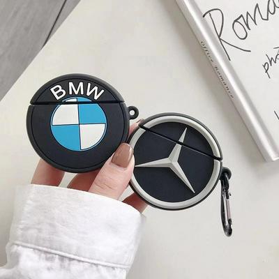 BMW Benz Logo Airpods Case Keychain AirPod Earbud Charging Bluetooth Earphone Protective Hard Cover Case 