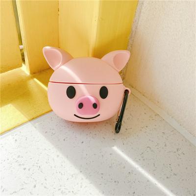 Cartoon Pig Airpods Pro 3 Case Keychain AirPod Earbud Charging Bluetooth Earphone Protective Hard Cover Case 
