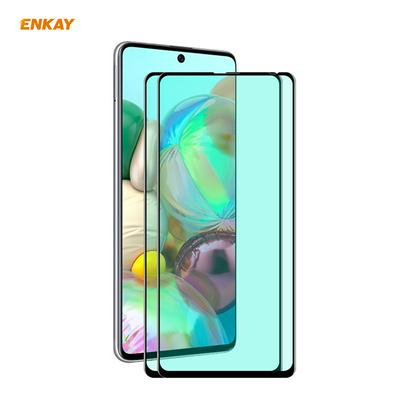 2PCS ENKAY Hat Prince 0.26mm 9H 6D Green Light Eye Protection Series Full Screen Coverage Tempered Film for Samsung Galaxy A71