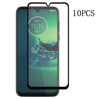 10 PCS Full screen silk screen tempered glass protective glass screen protector for Motorola Moto G8 Plus