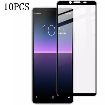 10PCS 0.3mm  9H Hardness HD Anti-Scratch Full Screen (Full Glue) Tempered Glass Screen Protector Film for Sony Xperia 10 II