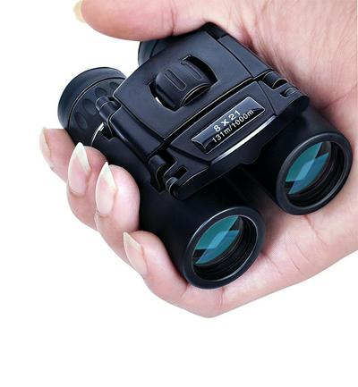 8x21 Compact Optical Zoom Binoculars Folding 1000m Field BAK4 Prism for Hunting, Camping