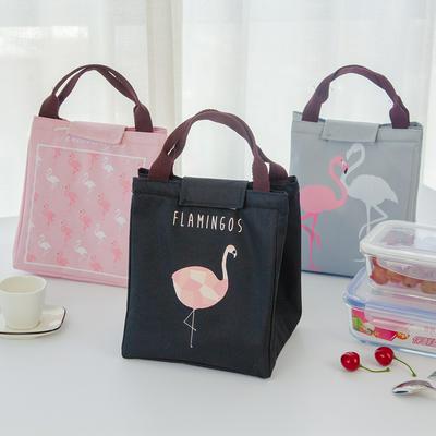 Insulated Lunch Box Oxford Flamingo Portable Picnic Bag Tote Handbag Food Container Pouch