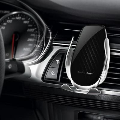 Wireless Charger Car Mount, V3 Infrared Sensor Metallic Phone Holder with Glass Panel