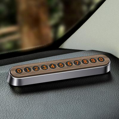 Temporary Parking Card Metallic Phone Number Plate with Lumious Stickers