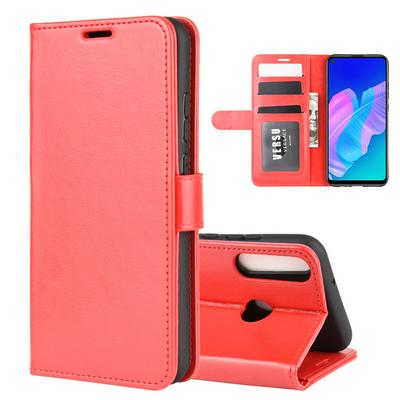 R64 Pattern Single Fold Edge Side Flip Shockproof PU Leather + Soft TPU Picture Frame Magnetic Buckle with Stand and Card Slots Wallet Case for Huawei Y7p / P40 Lite E