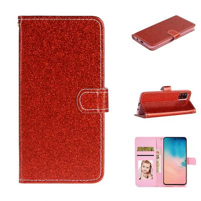 Glitter Type Side Flip Shockproof PU Leather Magnetic Adsorption Wallet Phone Case with Stand and Card Slots for HUAWEI Y5p