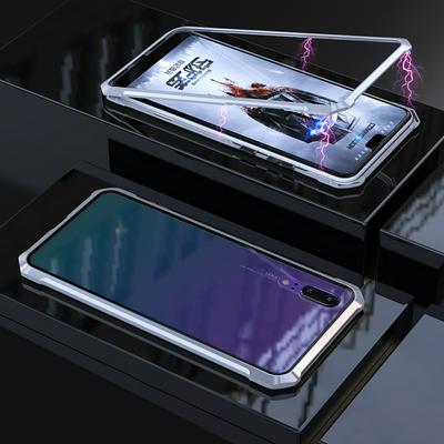 Detachable Magnetic King Aluminium + Transparent Glass Hybrid Back Cover Case for Huawei P20 Pro 