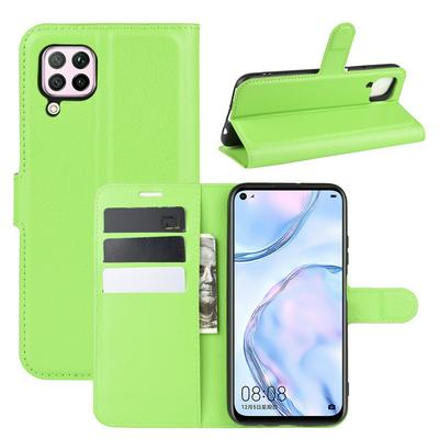 Litchi Pattern Side Flip Shockproof PU Leather + Soft TPU Card Slots with Magnetic Buckle and Stand Wallet Case for Huawei P40 Lite / Nova 6 SE / Nova 7i