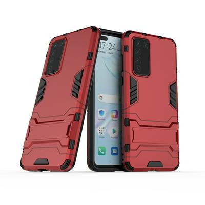 Iron Man Armor Creative Anti-Fall 3 in 1 Detachable Hard PC + Soft TPU with Invisible Stand Back Cover Case for Huawei P40