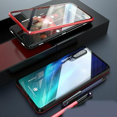 HD Transparent Tempered Glass Front Screen Protector + Magnetic Adsorption Back Cover Case for Huawei P30 