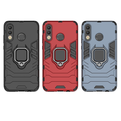 Iron Man 2 in 1 Detachable Shockproof Anti-Scratch Hard PC + Soft TPU with Ring Bracket Protective Case for Huawei P30 Lite