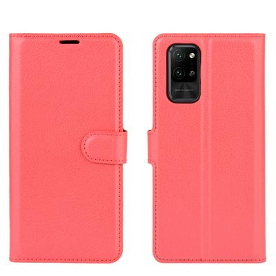Solid Color Pattern Open Left and Right Scratch Resistant Soft TPU Phone Cover with Stand and Card Slots for Honor Play 4 Pro