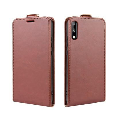 R64 Pattern Single Fold Edge Up and Down Vertical Flip PU Leather + Soft TPU with Magnetic Buckle and Card Slot Case for Huawei Enjoy 10