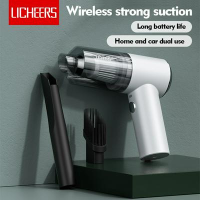 Licheers LC366 Portable Wireless Car Vacuum Cleaner Wet and Dry Dual Use 12V High Power Mini Handheld Dust Collector for Office/ Home/Car